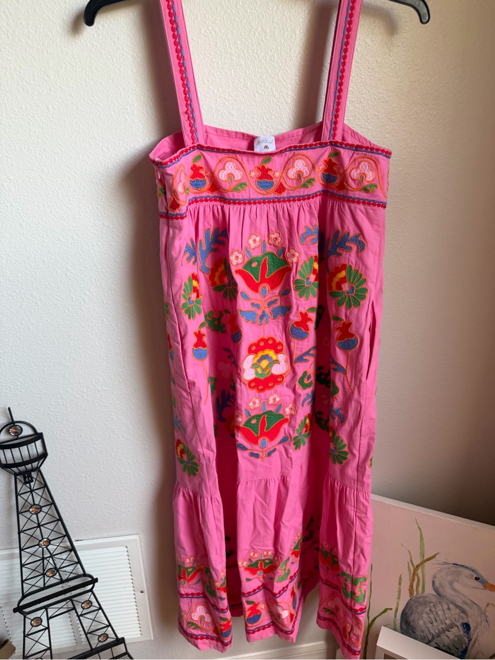 NWT J.Marie HOT PINK EMBROIDERED LANDON MIDI DRESS Sz S - Picture 12 of 13